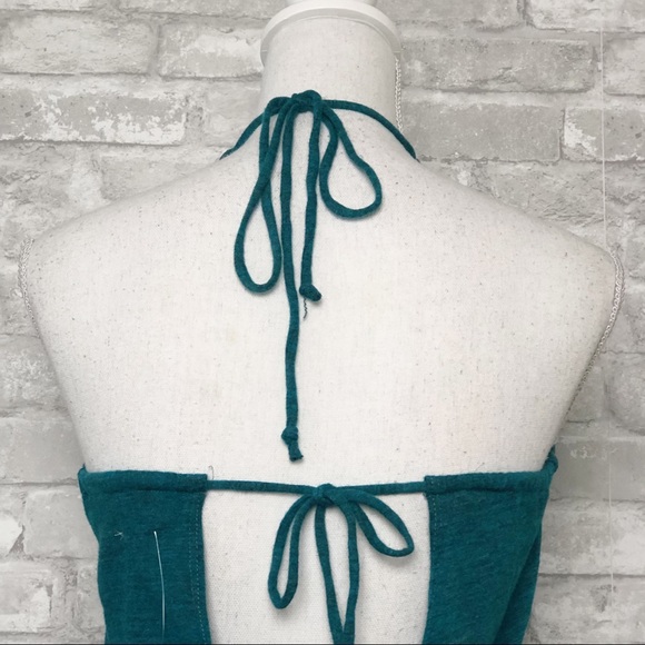 CHASER Teal Halter Drape Back Mini Romper Size Medium - Picture 10 of 16